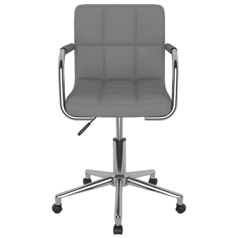Chaise pivotante de salle à manger ou bureau en tissu gris clair et acier DEC025079