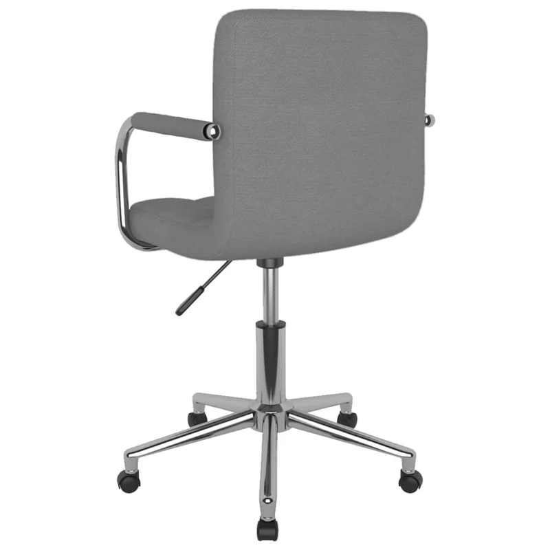 Chaise pivotante de salle à manger ou bureau en tissu gris clair et acier DEC025079