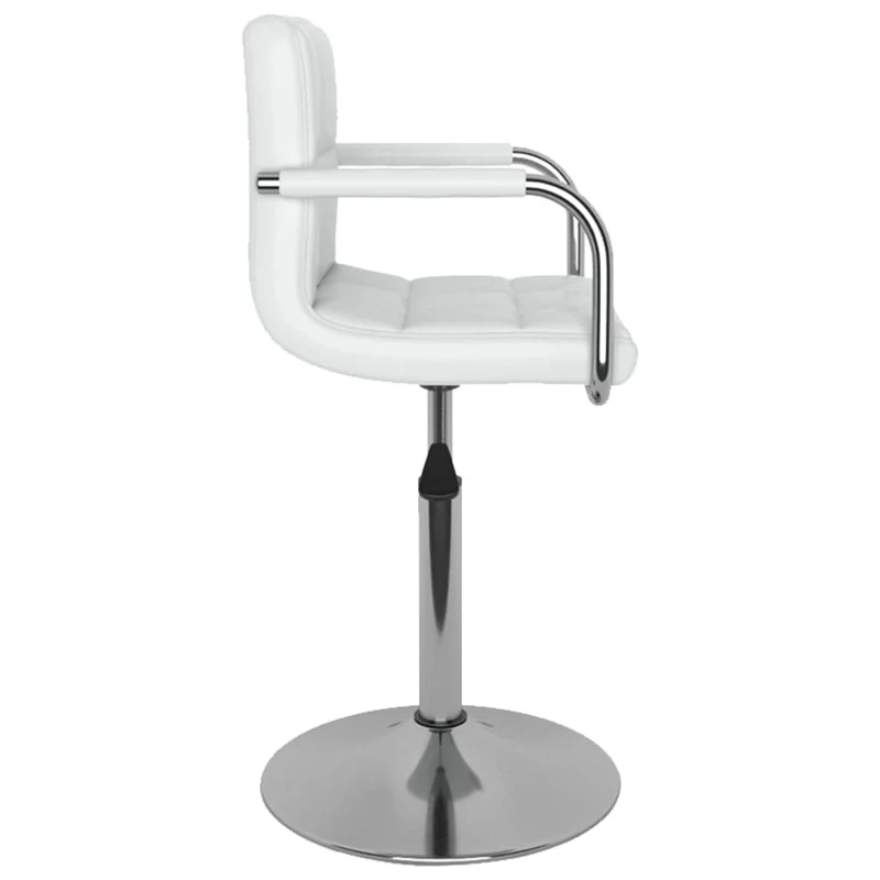 Tabouret de bar chaise de comptoir x1 avec accoudoirs en PVC blanc et acier chromé DEC025035