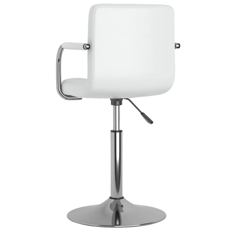 Tabouret de bar chaise de comptoir x1 avec accoudoirs en PVC blanc et acier chromé DEC025035