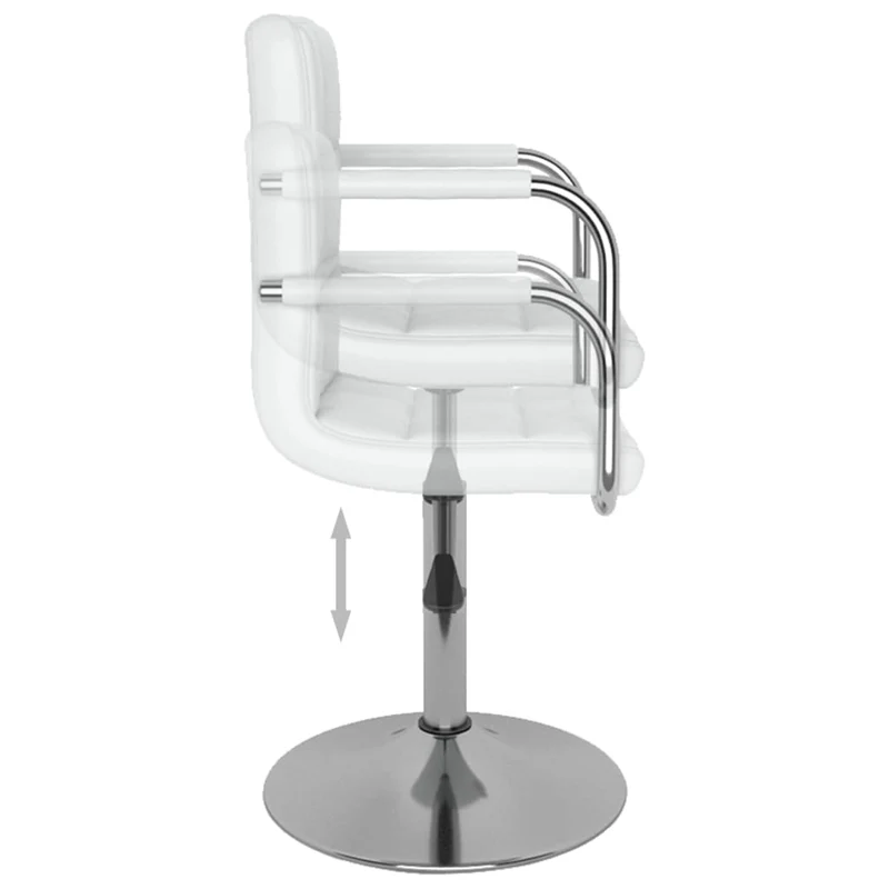 Tabouret de bar chaise de comptoir x1 avec accoudoirs en PVC blanc et acier chromé DEC025035