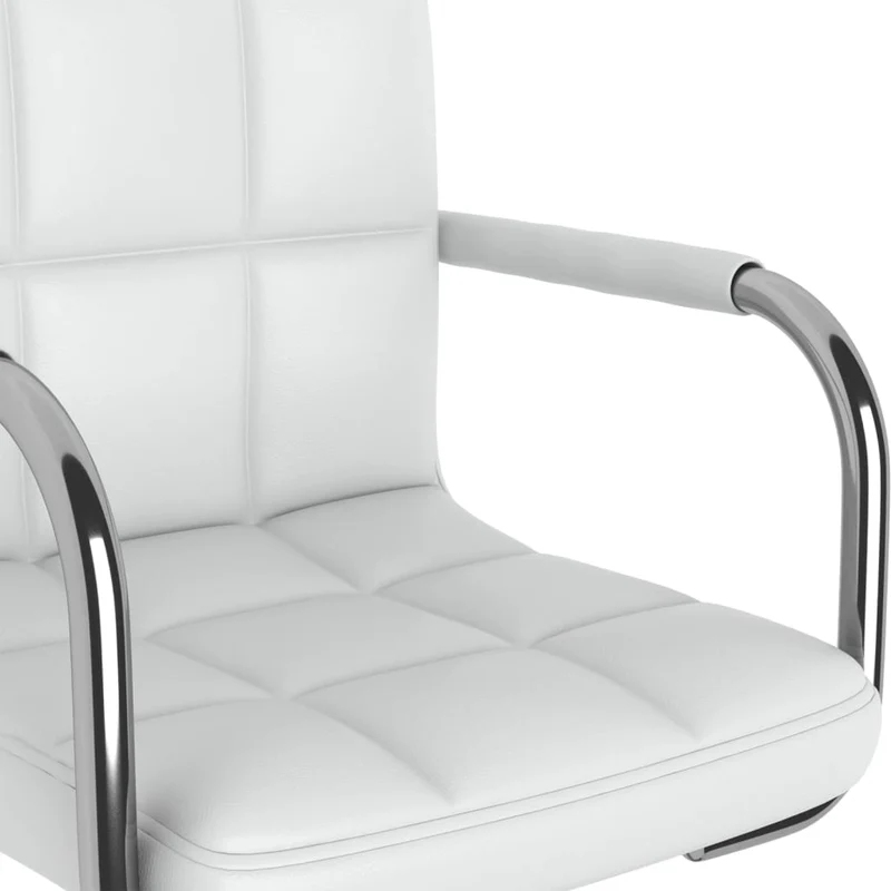 Tabouret de bar chaise de comptoir x1 avec accoudoirs en PVC blanc et acier chromé DEC025035