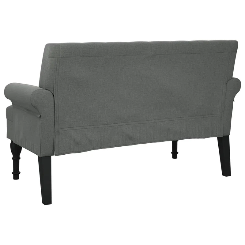 Banquette canapé avec dossier capitonné accoudoirs 120 x 62 x 75,5 cm en tissu gris DEC024648