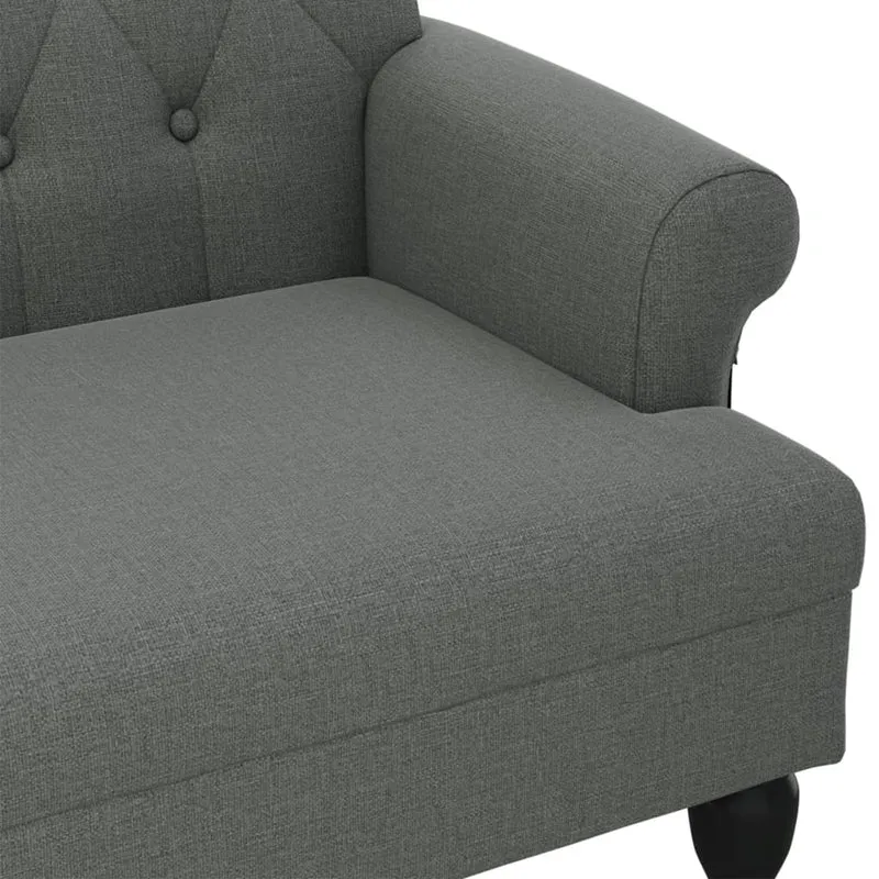 Banquette canapé avec dossier capitonné accoudoirs 120 x 62 x 75,5 cm en tissu gris DEC024648
