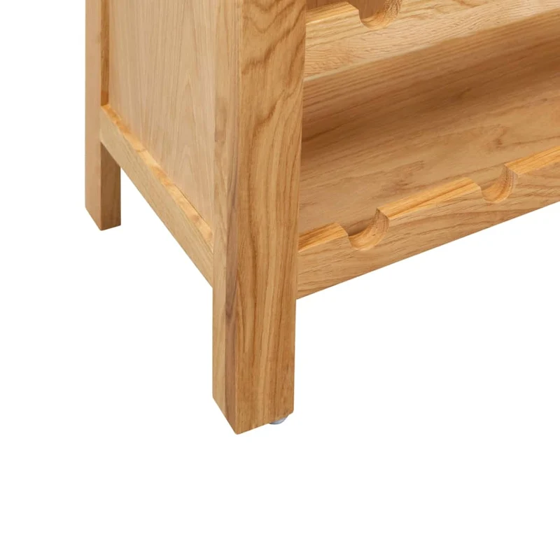 Casier range bouteilles étagère de rangement jusqu'à 24 bouteilles de vin 72 x 32 x 90 cm bois de chêne massif brun DEC024272