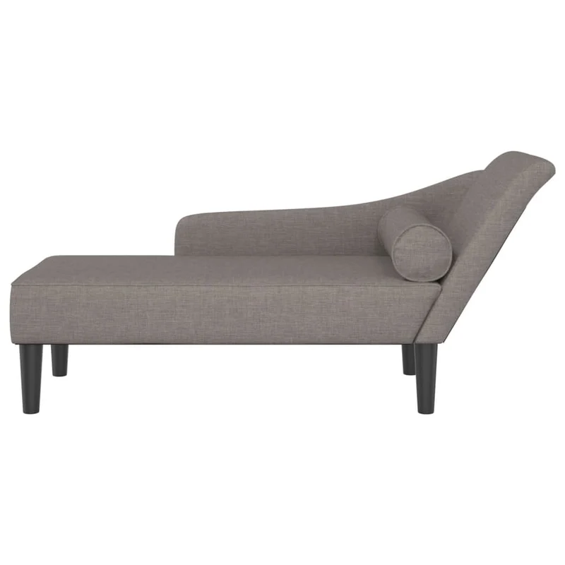 Méridienne chaise longue pour intérieur avec coussins en tissu taupe DEC026101