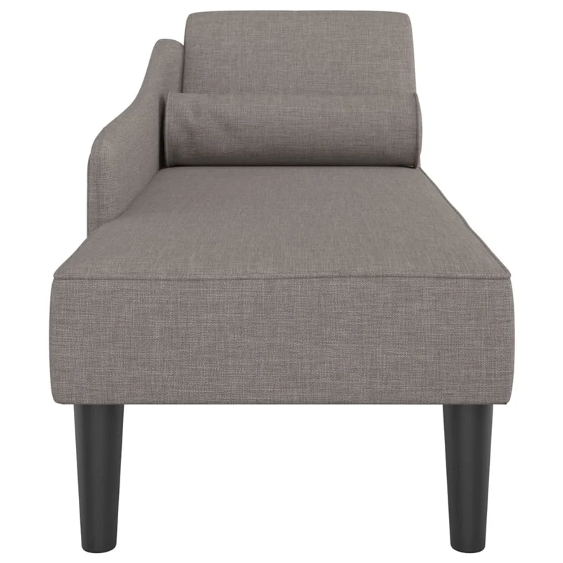 Méridienne chaise longue pour intérieur avec coussins en tissu taupe DEC026101