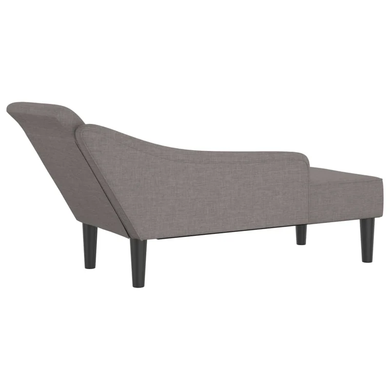 Méridienne chaise longue pour intérieur avec coussins en tissu taupe DEC026101