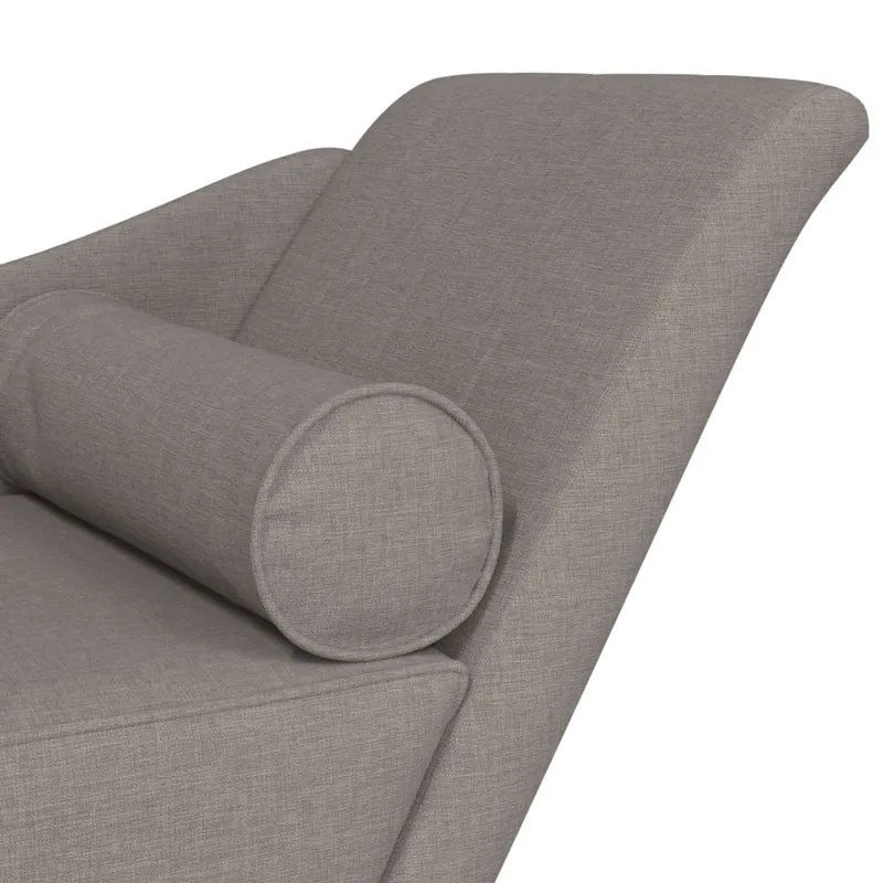 Méridienne chaise longue pour intérieur avec coussins en tissu taupe DEC026101