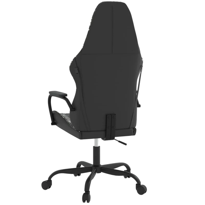 Fauteuil de bureau chaise gaming fonction de massage avec coussin lombaire noir et camouflage PVC multicolore DEC025901