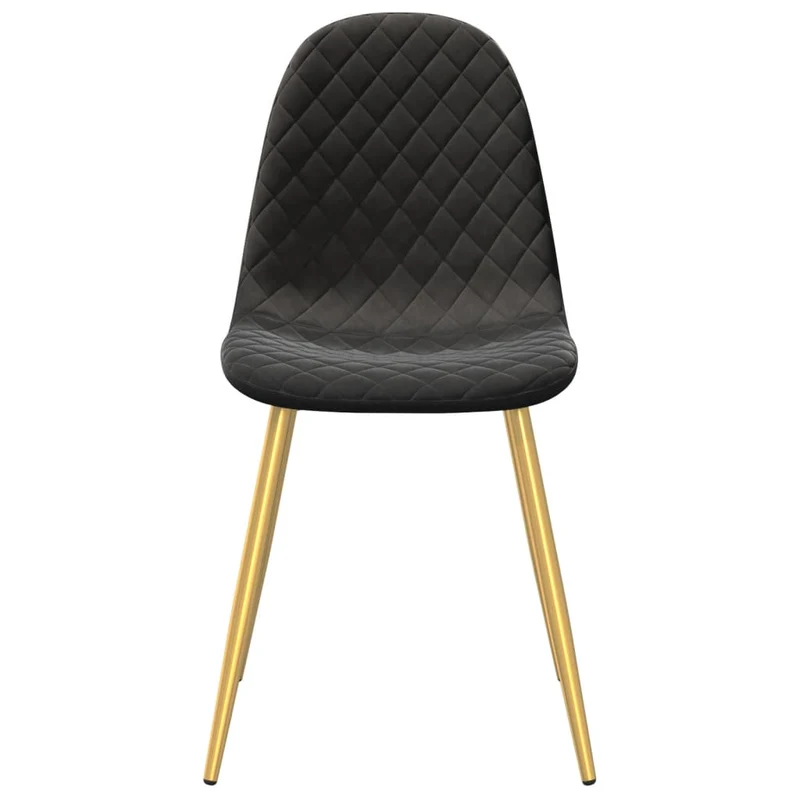 Set de 6 chaises de salle à manger design moderne coutures en losange en velours noir DEC025709