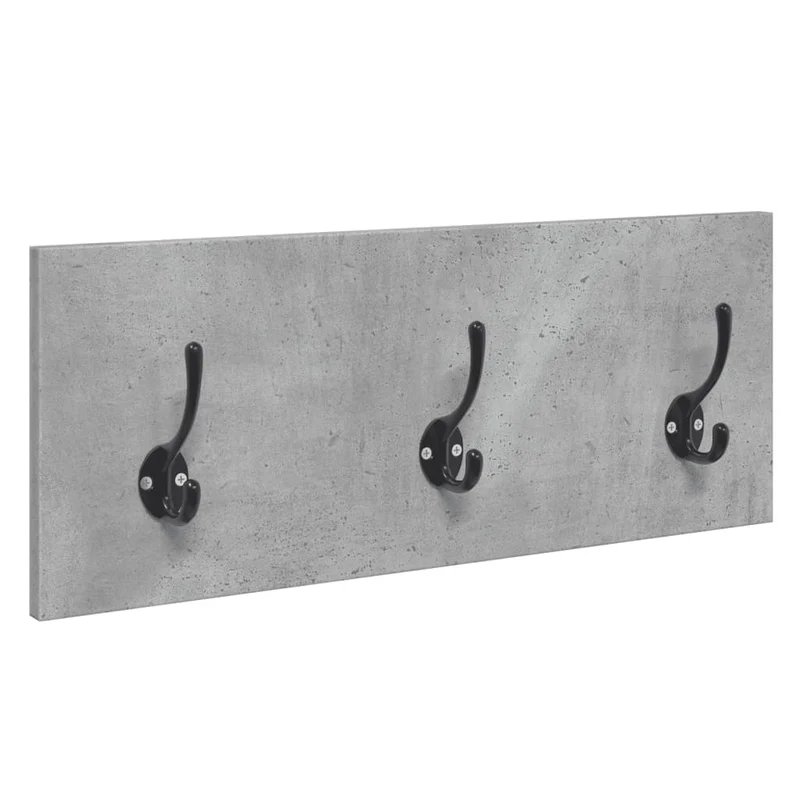 Ensemble de meubles de couloir 4 pièces miroir pote manteaux et banc en bois ingénierie couleur gris béton DEC024968