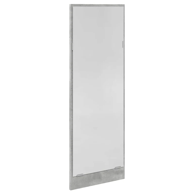 Ensemble de meubles de couloir 4 pièces miroir pote manteaux et banc en bois ingénierie couleur gris béton DEC024968