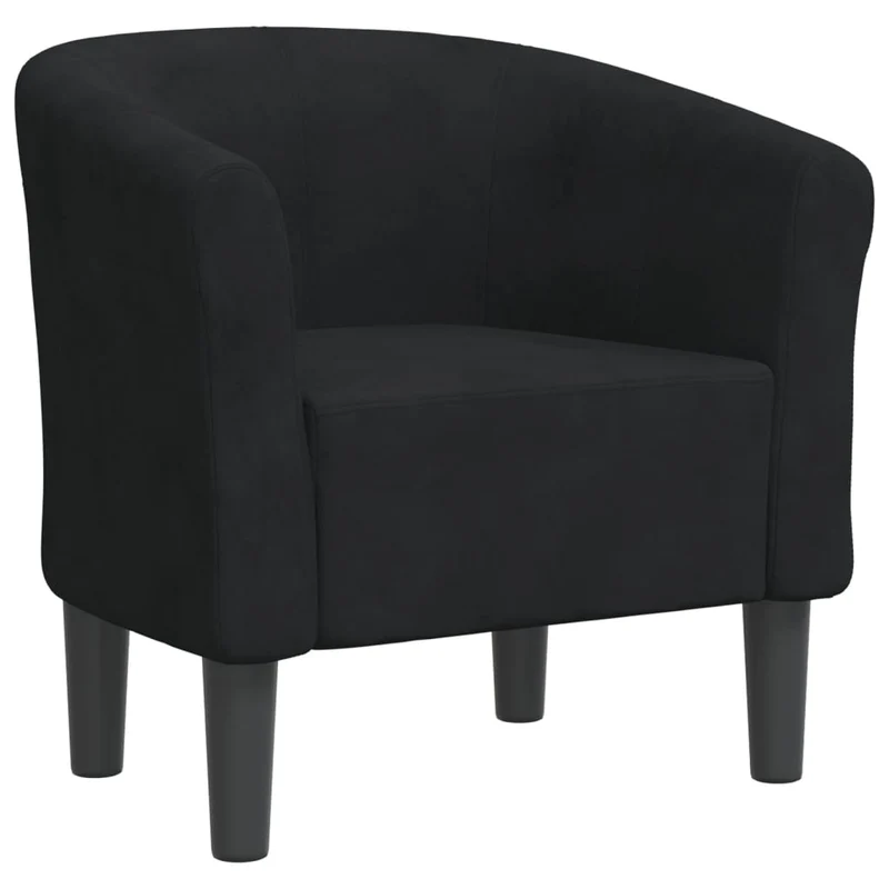 Fauteuil lounge assise confortable design moderne en velours noir DEC026473