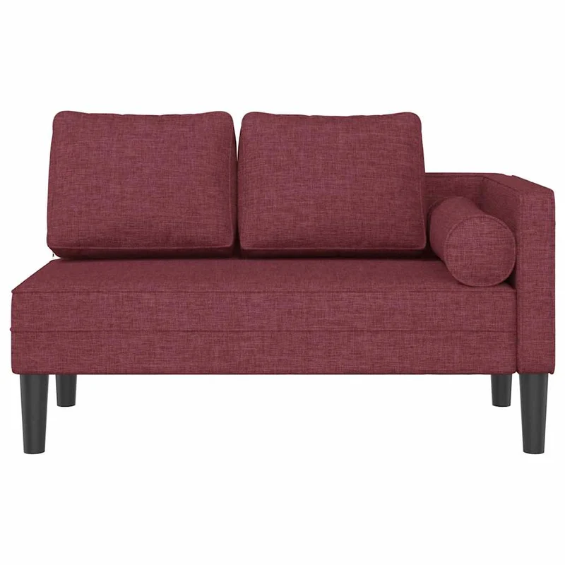 Méridienne chaise longue canapé pour intérieur avec coussins en tissu rouge bordeaux tissu DEC026096
