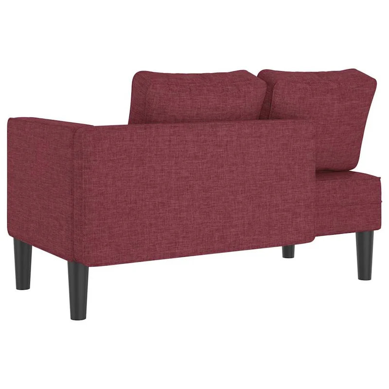Méridienne chaise longue canapé pour intérieur avec coussins en tissu rouge bordeaux tissu DEC026096