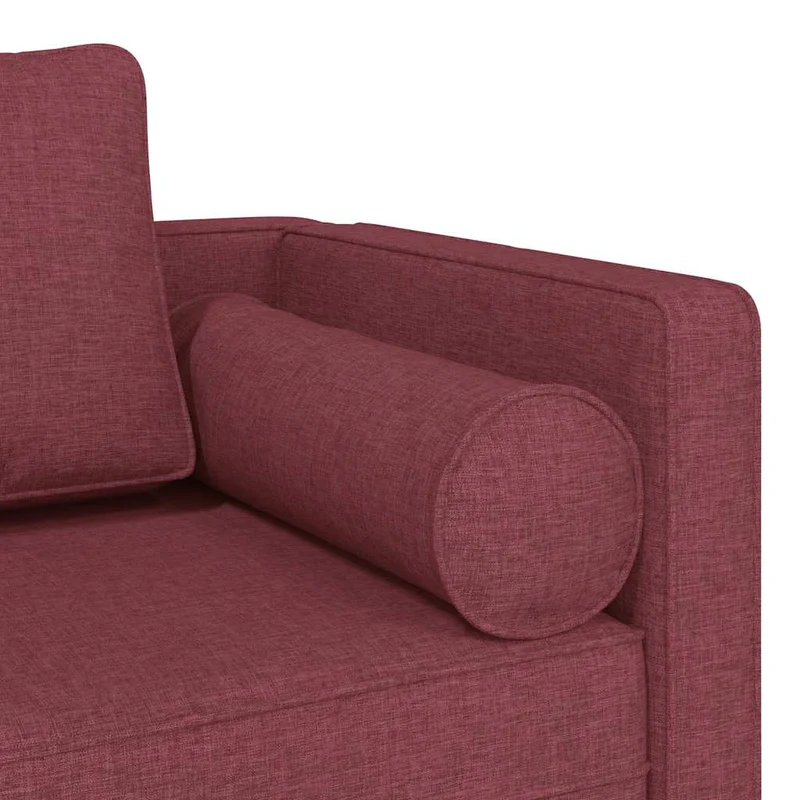 Méridienne chaise longue canapé pour intérieur avec coussins en tissu rouge bordeaux tissu DEC026096