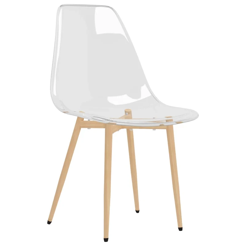 Set de 6 chaises de salle à manger design moderne en PET transparent pieds en métal DEC025715