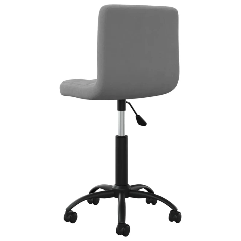 Chaise pivotante tabouret de bureau sur roulettes en velours gris foncé et acier noir DEC025145