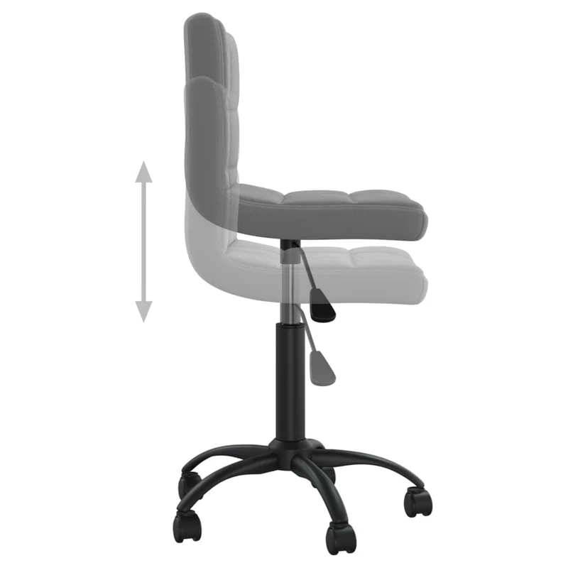Chaise pivotante tabouret de bureau sur roulettes en velours gris foncé et acier noir DEC025145