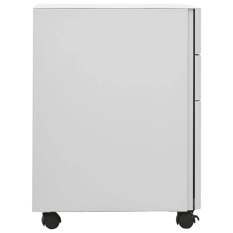 Caissons à tiroirs meuble de bureau sur roulettes avec 3 tiroirs 30 x 45 x 59 cm acier gris DEC024575