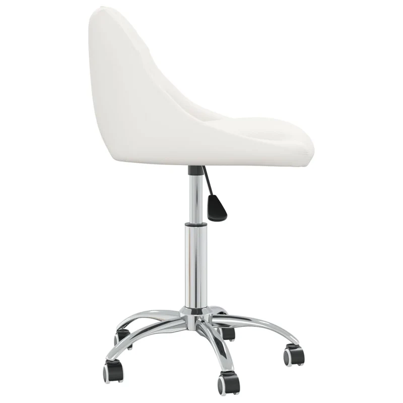 Lot de 2 tabourets sur roulettes siège pivotant hauteur réglable en PVC blanc cadre en acier DEC025197