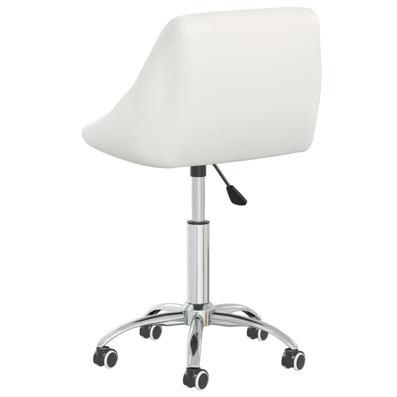 Lot de 2 tabourets sur roulettes siège pivotant hauteur réglable en PVC blanc cadre en acier DEC025197