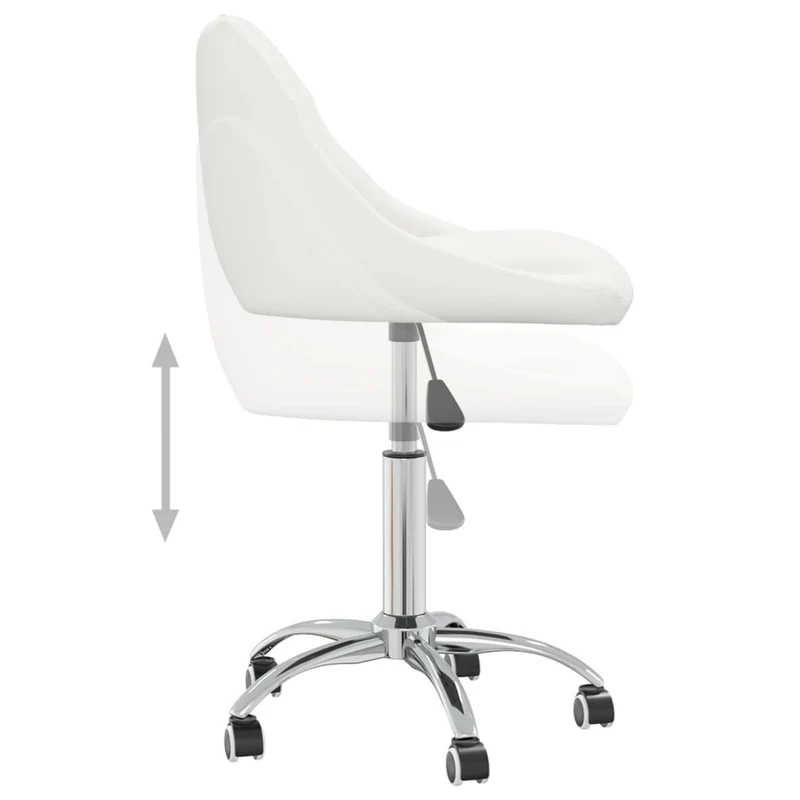 Lot de 2 tabourets sur roulettes siège pivotant hauteur réglable en PVC blanc cadre en acier DEC025197