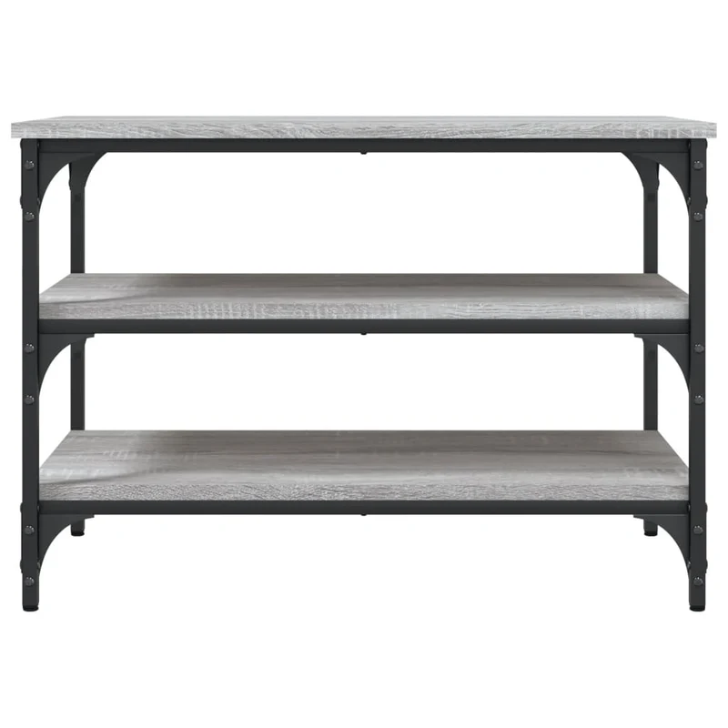 Banc de rangement à chaussures 3 étagères 70 x 38,5 x 49 cm bois d'ingénierie couleur sonoma gris DEC024944