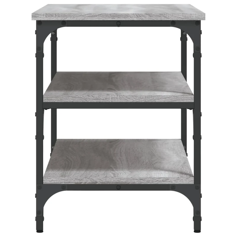 Banc de rangement à chaussures 3 étagères 70 x 38,5 x 49 cm bois d'ingénierie couleur sonoma gris DEC024944