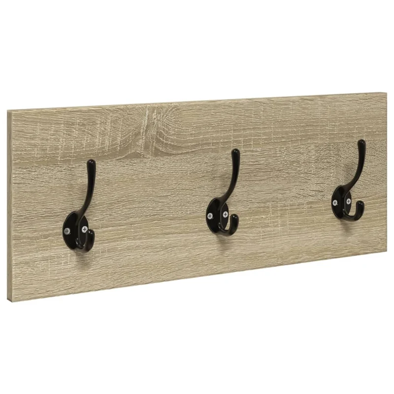 Ensemble de meubles de couloir 4 pièces miroir porte-manteau et banc en MDF couleur chêne sonoma DEC024967