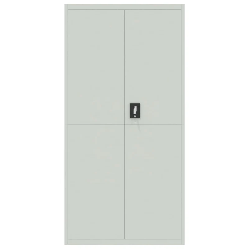 Caissons à tiroirs meuble de bureau étagères réglables portes verrouillables 90 x 40 x 180 cm acier gris DEC024540