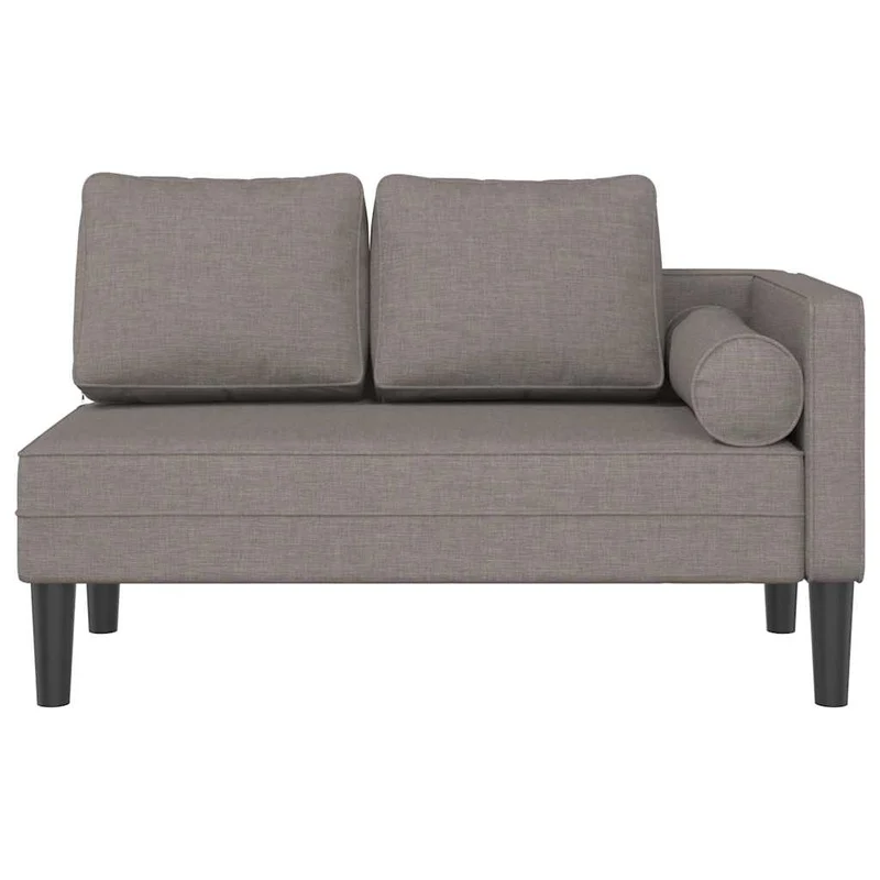 Méridienne chaise longue canapé pour intérieur avec coussins taupe tissu taupe DEC026102