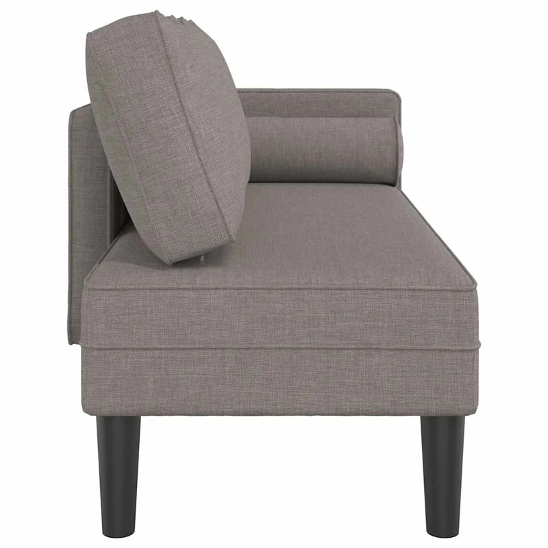 Méridienne chaise longue canapé pour intérieur avec coussins taupe tissu taupe DEC026102