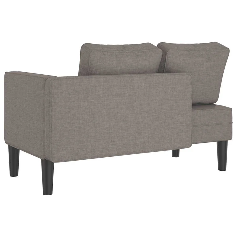 Méridienne chaise longue canapé pour intérieur avec coussins taupe tissu taupe DEC026102