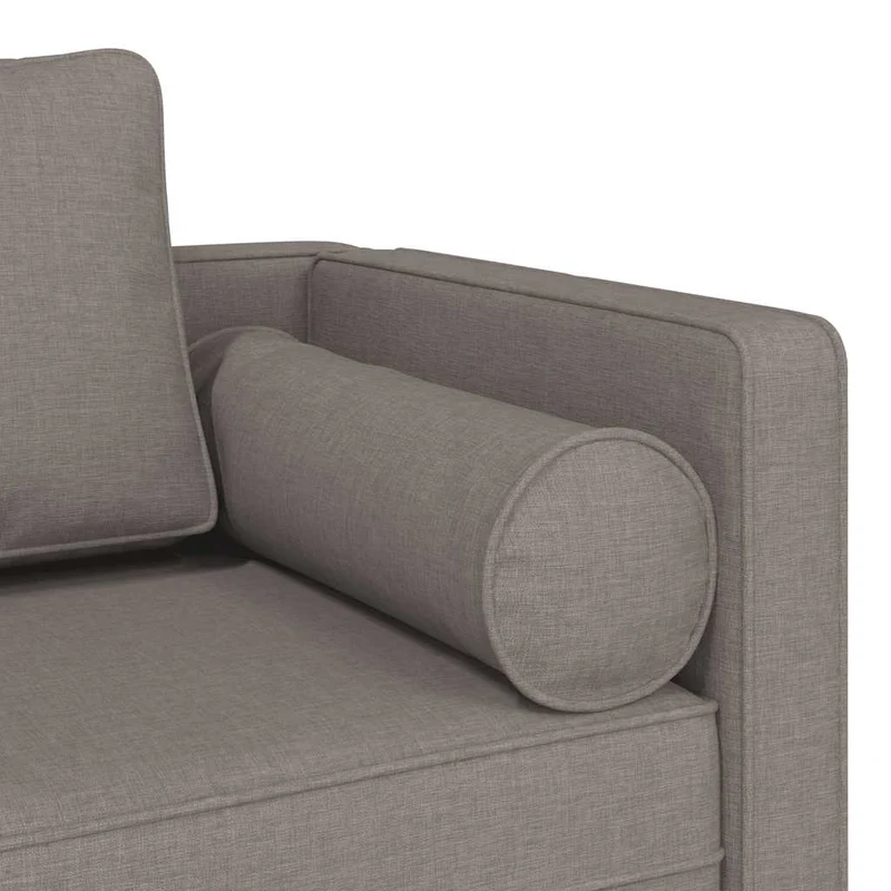 Méridienne chaise longue canapé pour intérieur avec coussins taupe tissu taupe DEC026102