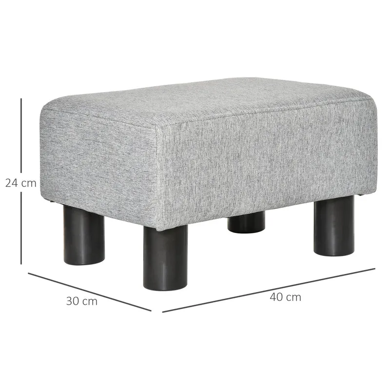 Lot de 2 poufs repose-pied 40 x 30 x 24 cm confort mousse épaisse structure bois robuste moderne épuré en polyester gris 21_0001838