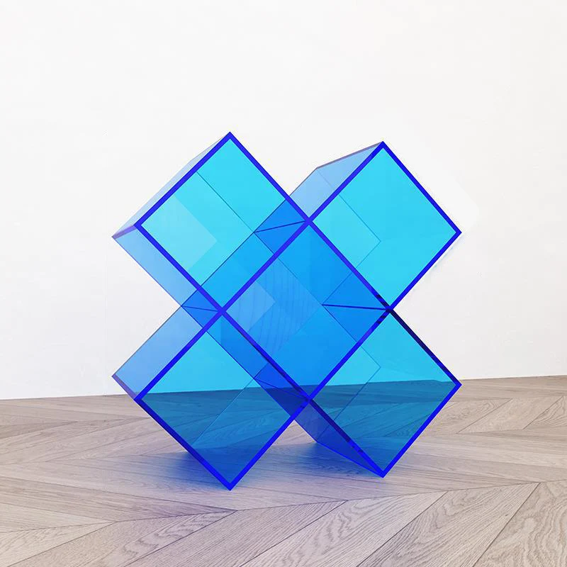 Contemporary Creative Acrylic X-Shaped Bookshelf 5-Storage Compartment For Living Room