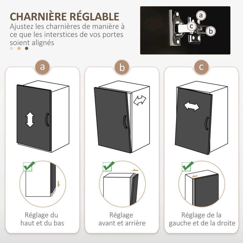 Armoire de cuisine 89 x 39,5 x 168 cm 4 portes 3 tiroirs grand plateau design contemporain en bois d'ingénierie noir 21_0001769