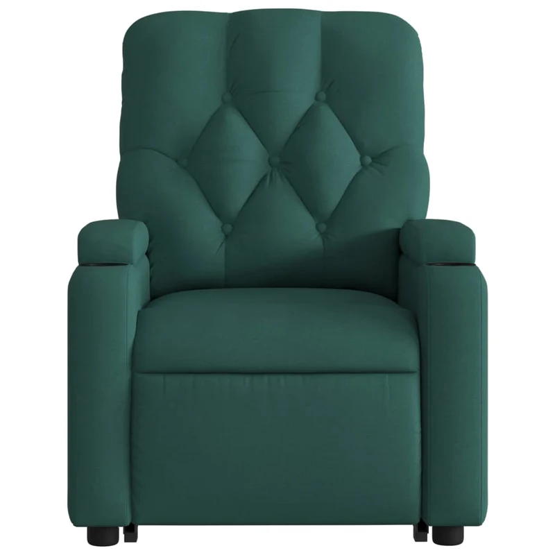 Fauteuil relax TV fonction de levage électrique très confortable en tissu vert foncé DEC028592