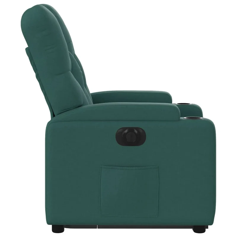Fauteuil relax TV fonction de levage électrique très confortable en tissu vert foncé DEC028592