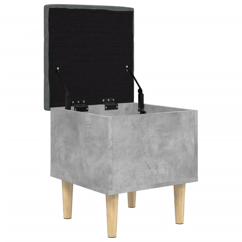 Banc banquette tabouret avec compartiment de rangement 42 x 42 x 46 cm bois d'ingénierie couleur gris béton DEC024764