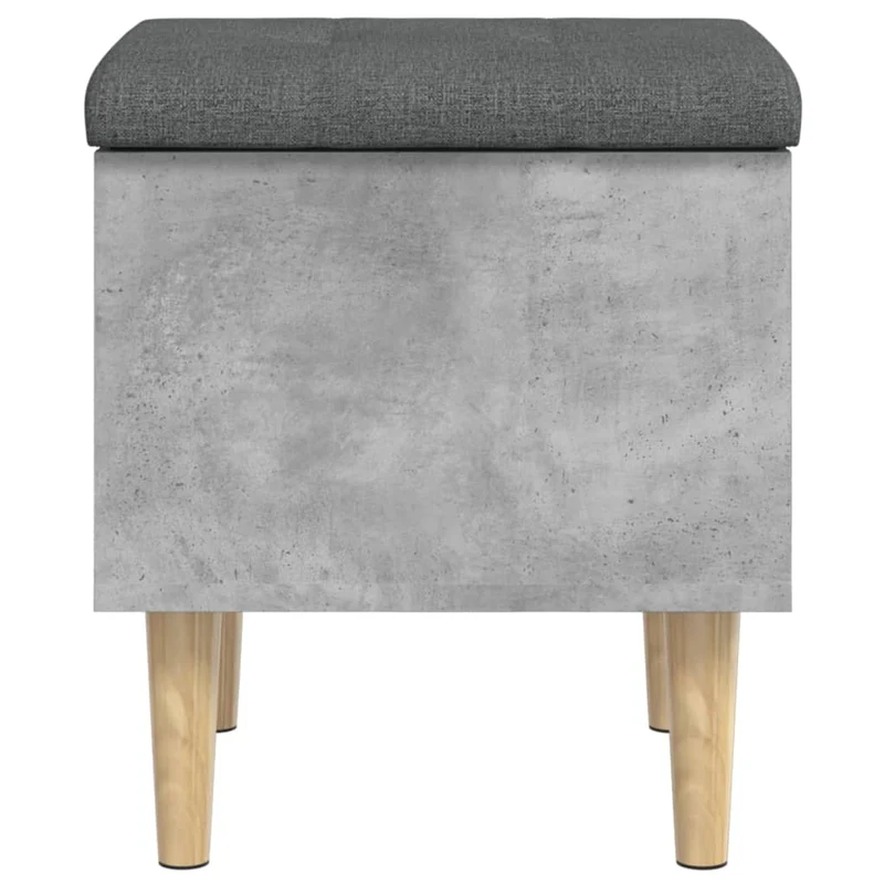 Banc banquette tabouret avec compartiment de rangement 42 x 42 x 46 cm bois d'ingénierie couleur gris béton DEC024764