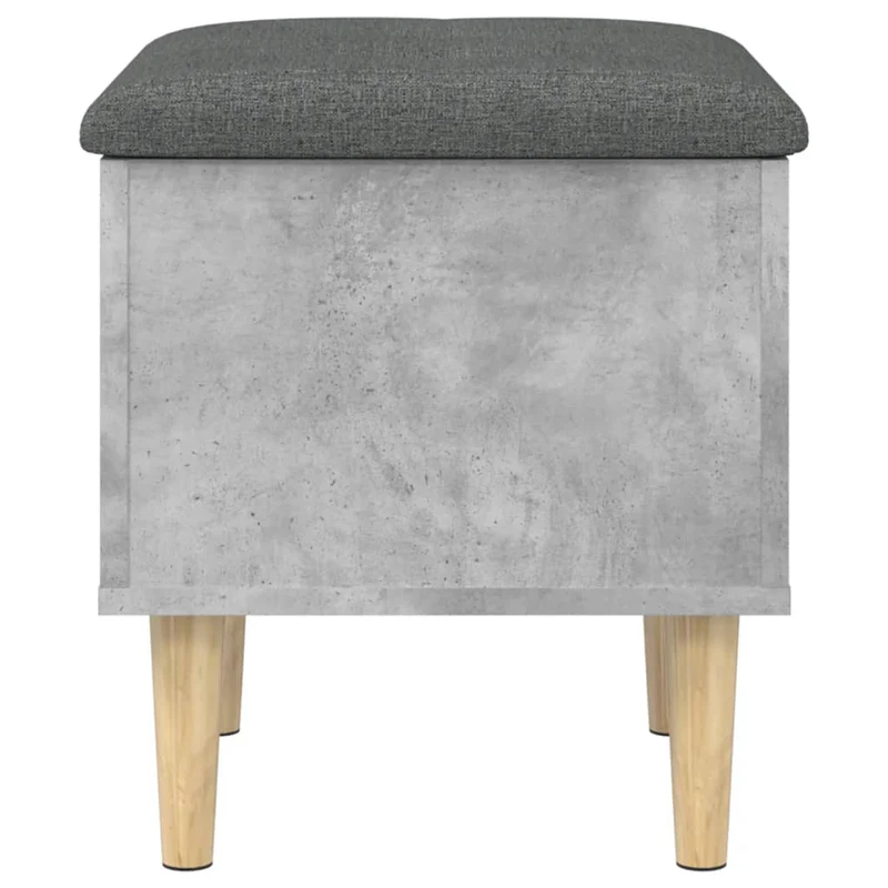 Banc banquette tabouret avec compartiment de rangement 42 x 42 x 46 cm bois d'ingénierie couleur gris béton DEC024764