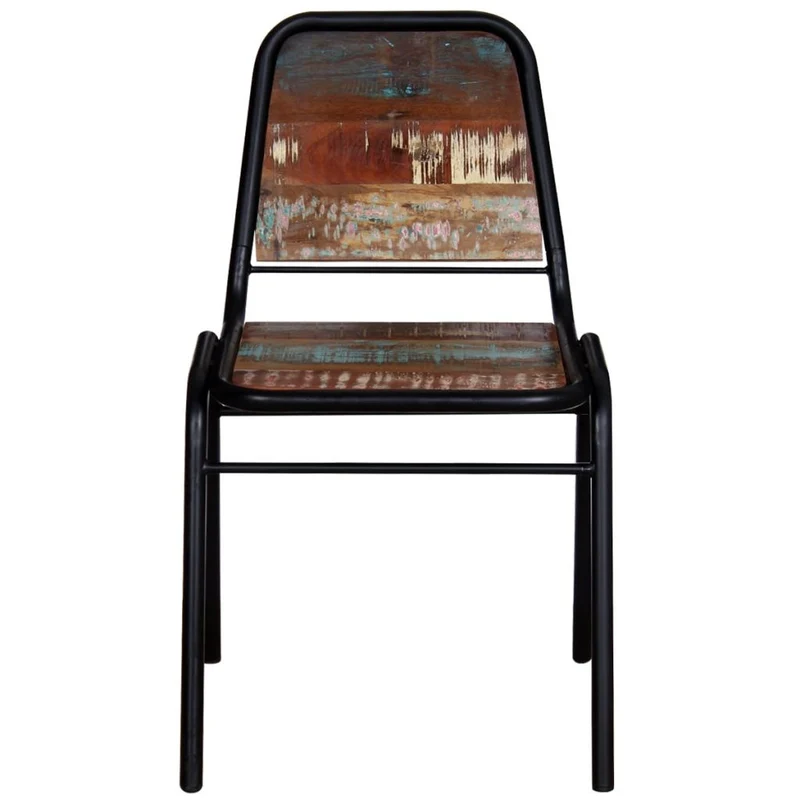 Lot de 6 chaises de salle à manger cuisine style industriel bois de récupération solide CDS022243