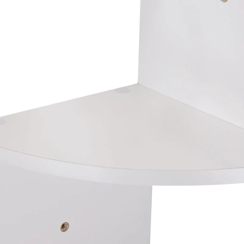Étagère d'angle zigzag 20 x 20 x 126 cm 5 niveaux rangement livres déco contemporain en panneaux de particule blanc 21_0001219