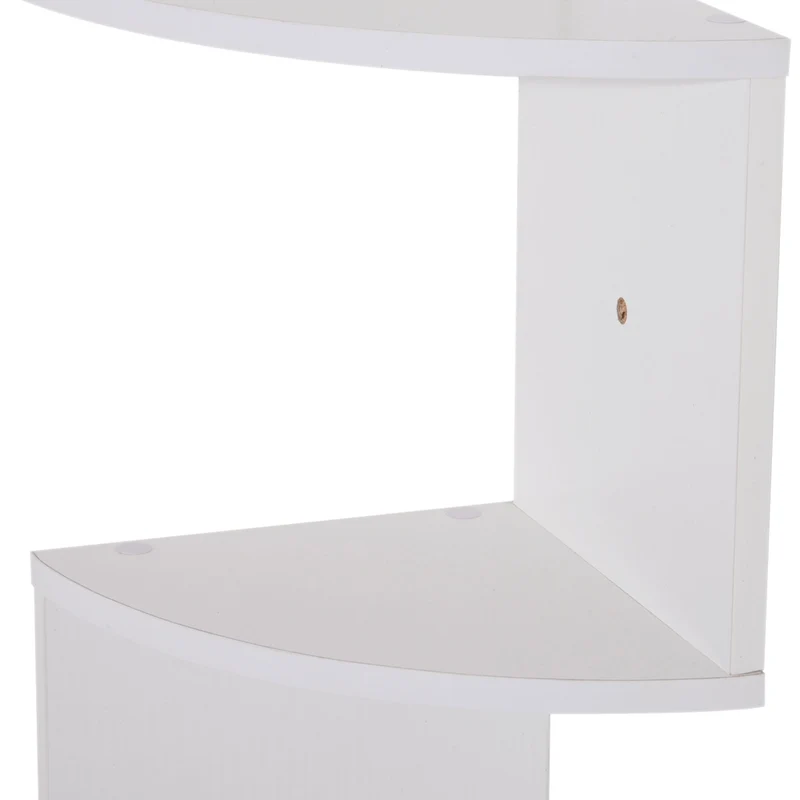 Étagère d'angle zigzag 20 x 20 x 126 cm 5 niveaux rangement livres déco contemporain en panneaux de particule blanc 21_0001219
