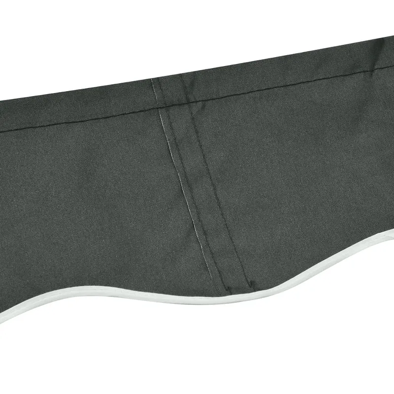 Toile de rechange store banne 382 x 240 cm protection anti-uv remplacement facile contemporain épuré en polyester gris 21_0003860