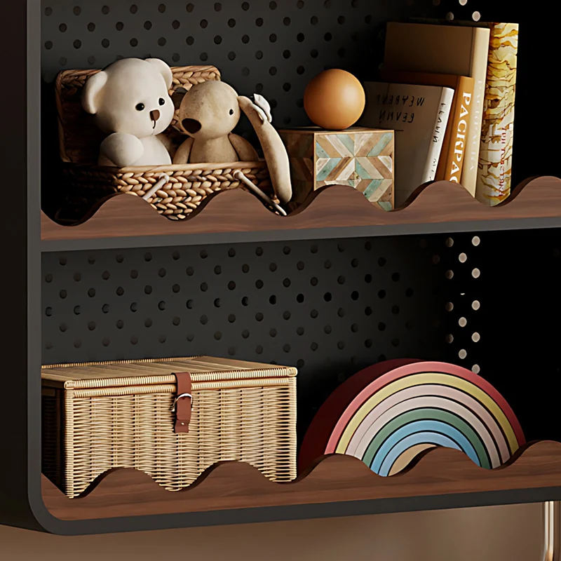 Contemporary Nordic Cartoon Cat Ear & Deer Ear Iron Multi-layer Board Kids Movable Storage Cabinet 2-Tier For Living Room