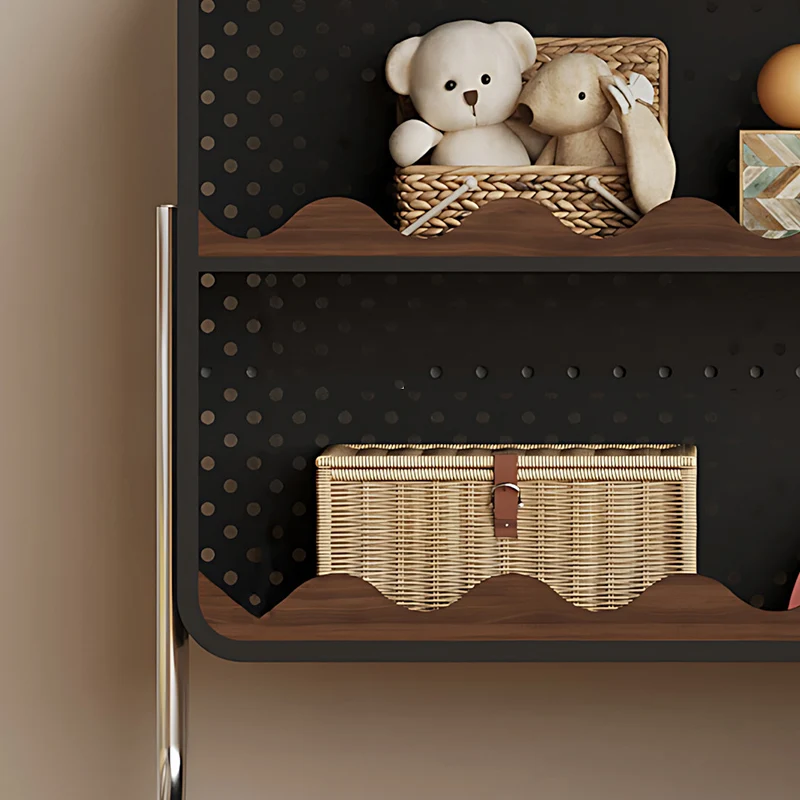 Contemporary Nordic Cartoon Cat Ear & Deer Ear Iron Multi-layer Board Kids Movable Storage Cabinet 2-Tier For Living Room